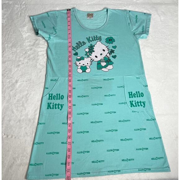 Hello Kitty Green Clover Juniors size Medium Nightgown Dress D&P Fashion - Picture 3 of 6